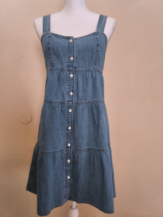 Levis Strauss Dresses & Skirts - Sleeveless Denim Button-Front Mini Dress - Blue